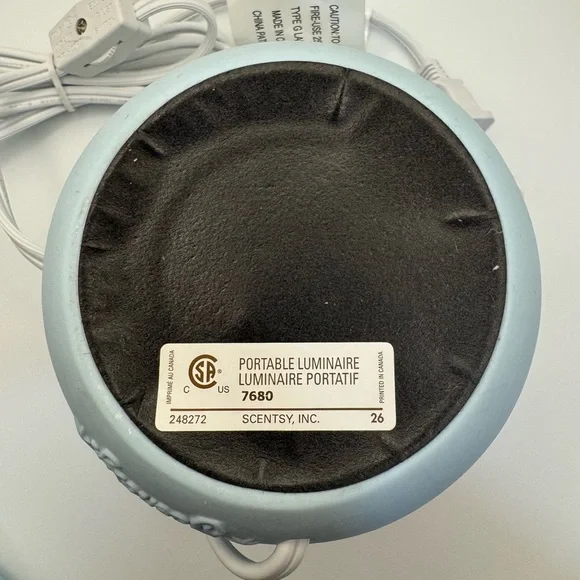 Scentsy Baby’s Breath Blue Wax Warmer Retired Full Size w/ Box – Looks Unused - Picture 7 of 16
